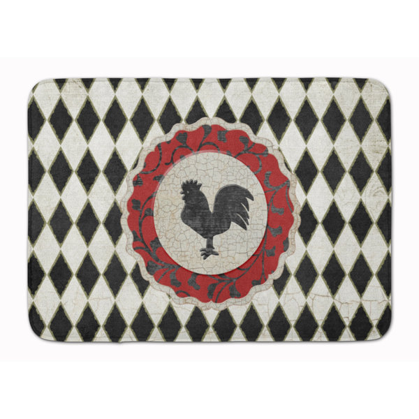 August Grove® Jaiden Rooster Harlequin Bath Rug Wayfair